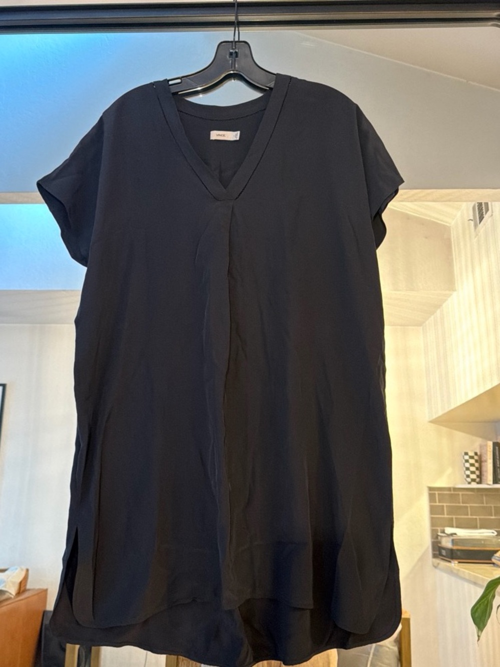 Vince 100% Silk Black Dress. Size Small.